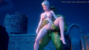 Orc fuck Beautiful Elf Nude Body by his cock