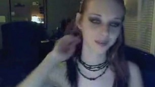 Skinny Emo Teen Liz Vicious Naked Webcam Strip Dildo