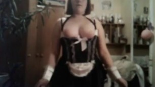 Maid Girl In Cosplay Costume Cum In Throat