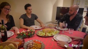 Dinner Turns Into A Foursome Big Hard Cock