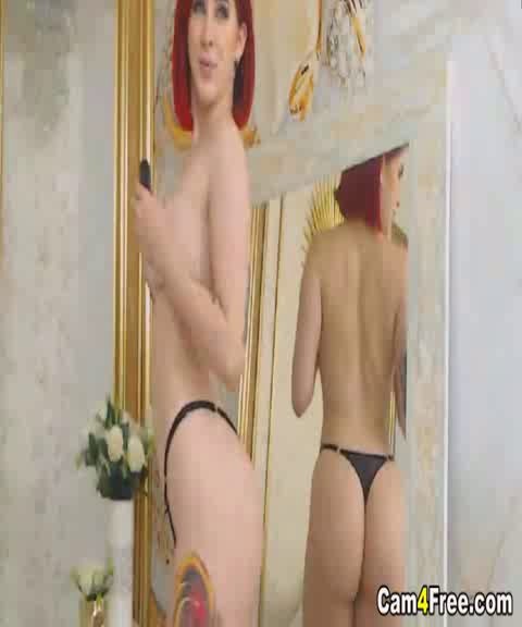Pretty Red Haired Girl Masterbates Her Pussy