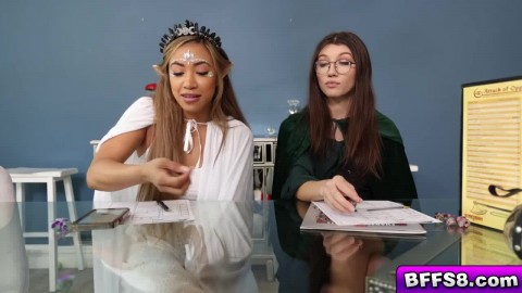 Chanel, Maya, and Samantha seduce the almighty dungeon master, Donnie