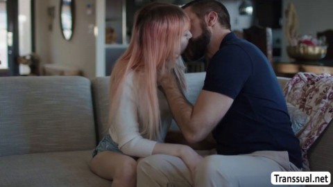 Bearded dude helps TS stepteen to be fresh