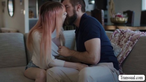 Pink haired Tbabe analed by own stepdad