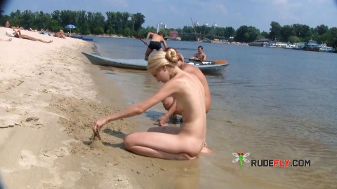 Young nudist babes caught on a hidden camera