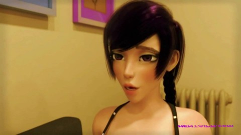 3D Shemale FUTANARI on Busty Female Animation