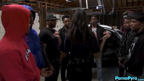 Rookie Police Officer Eliza Ibarra Sucks Off Gang Of Black Thugs