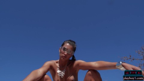 Tiny latina teen model Katherinne Sofia shows petite body for Playboy