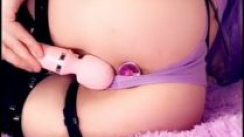 belle delphine butt plug masturbation