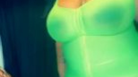 Thick D 50 see thru green dress