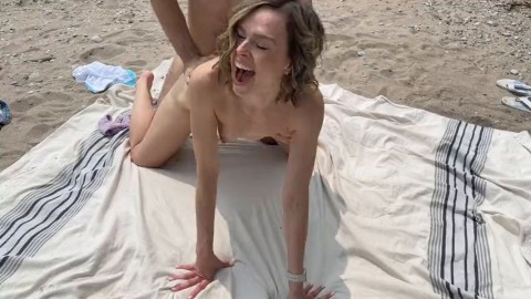 Wife gets huge unprotected double creampie from husband and his friend on public beach Hotwife serenity cox erothots