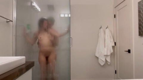 steamy glass shower hot couple on vacation joey lee IsMyGuy