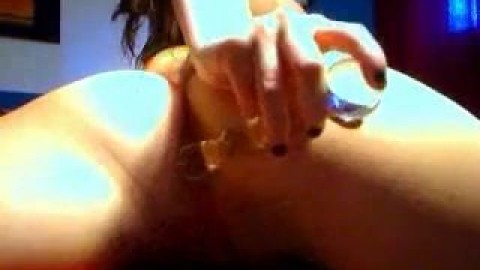 Playing With A Glass Dildo In The Anus