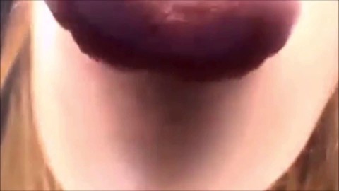 A virtual kiss with a brown-haired gal