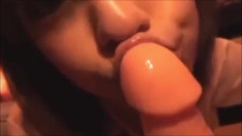 Daughter licking a dildo