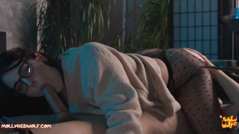 girl in glasses smokes and mollyredwolf porndude