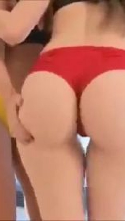 Sexy slut red and yellow bikini