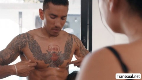 Horny Goth MILF and hes TS friend fucked by perv