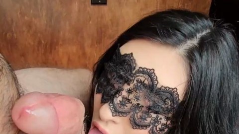 Hot MILF Teacher gives Blowjob to a food delivery guy