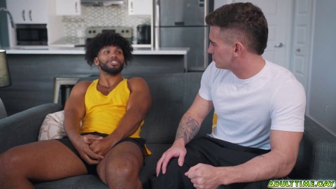 Friends Trevor Brooks and Tony Genius erking off together as a warmup