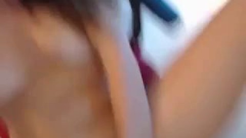 Busty Petite Babe having fun with toys