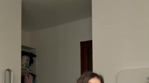 Adrianna Savu's awesome solo workout with giant boobs and ass!