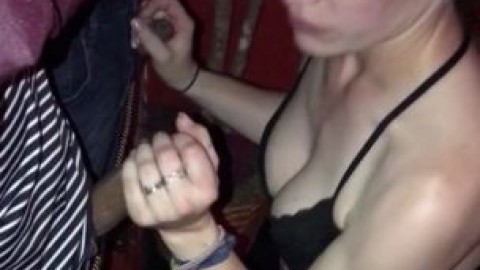 Blonde stripper gives anonymous blowjobs
