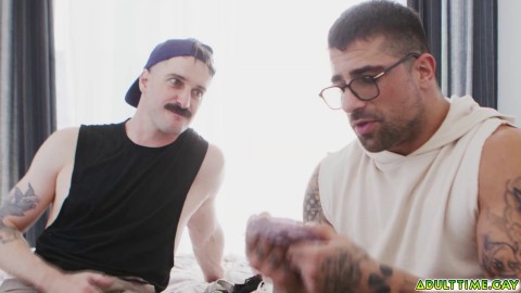 Ryan Bones and Seb Leblan jerk off together while sniffing those panties