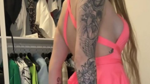 Adrianna Savu in jumpsuit, getting well-prepped to ravage with hefty boobies and ass.