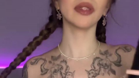 Beauty in cat costume with long hair providing bj with phat dark faux-cock - super-sexy XXX!