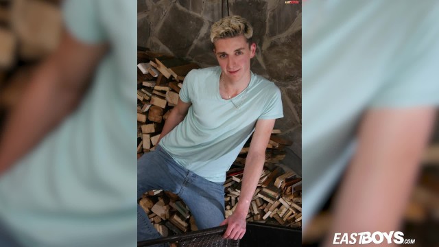 Cute blonde czech boy does striptease