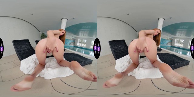 A Red Haired Beauty Holly Molly Caresses Her Slim Body с