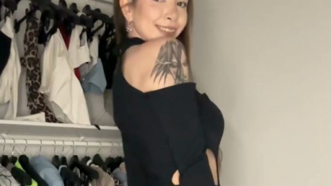 Adrianna Savu in jumpsuit - exceptional XXX! Her big tits and backside are bare and so hot!