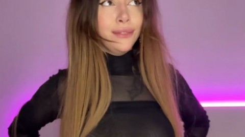 Adrianna Savu likes to play dress up and dance in stockings and no undies - warm, messy girl!