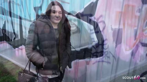 GERMAN SCOUT - Slim Czech Teen Stefani Jameson with Saggy Tits Pick Up for First Casting Fuck