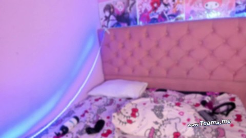 Trans Hottie Legs Up, Teasing with Thick Black Dildo