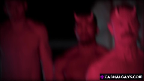 WHAT THE HELL!? Satyrs with enormous dicks fucking two helpless twinks!