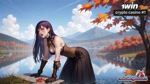 Autumn Milk Splash: Steamy Purple-Haired Delight in Forest Lake