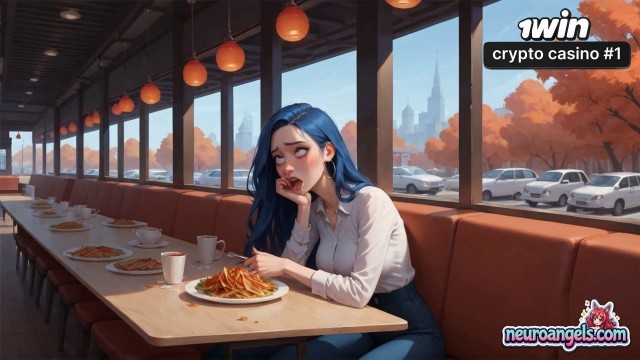Blue-Haired Diner Seduction: Coffee Spill & Steady Hands