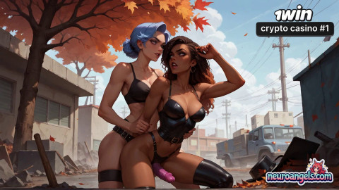 Dirty, hardcore hook-up amidst falling leaves. Couple in warmth on street corner.
