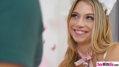 Kinky roleplay with petite bratty stepsister Summer Kline after blowjob
