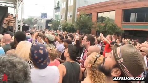 Cameron Kincade Leads The Folsom Street Fair Stage As Jessies Double Dildo Play Thrills The Crowd
