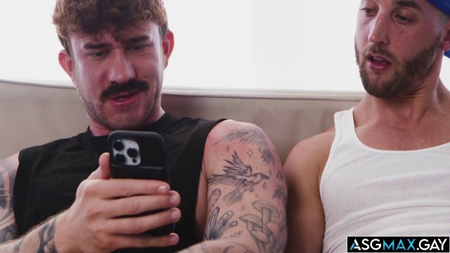 Two straight buddies Adam Banks and Evan Jordie getting turned on upon jerking