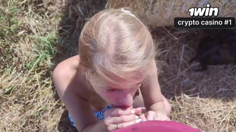 Cum fuckslut Katy likes raunchy meatpipe in public fields - XXX!