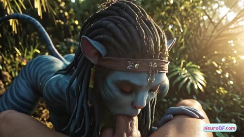 Pandora moonlight guides blue anime Avatar babes to taste human cock