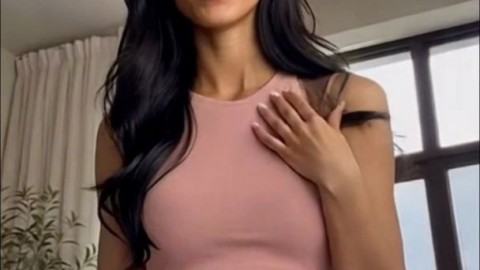 Sexy Transgirl in Tight Pink Workout Set Shows Off Her Curves