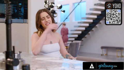 Busty mummy and stepdaughter love face ravaging with enormous boobs