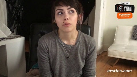 Tattooed brunette enjoys solo masturbation