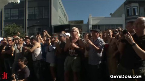 Connor Maguire And Cameron Kincade Folsom Street Fair Public Bdsm With Ball Bondage