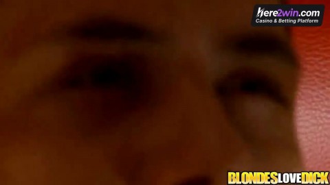 Busty blonde performs hard-core oral orgy on man